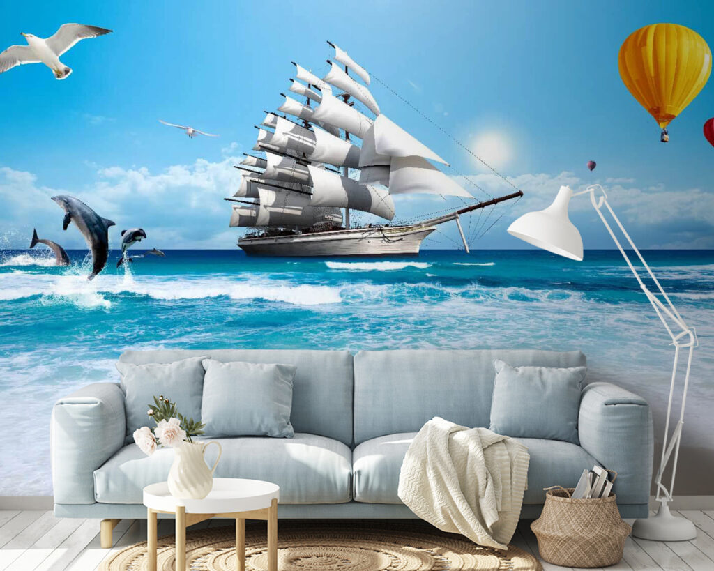 Sailing ship and balloons — interior 1