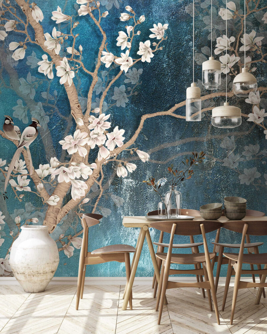 Blossom Against Blue in an interior