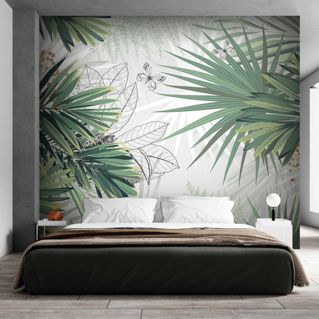 Palm fronds on white — interior 3