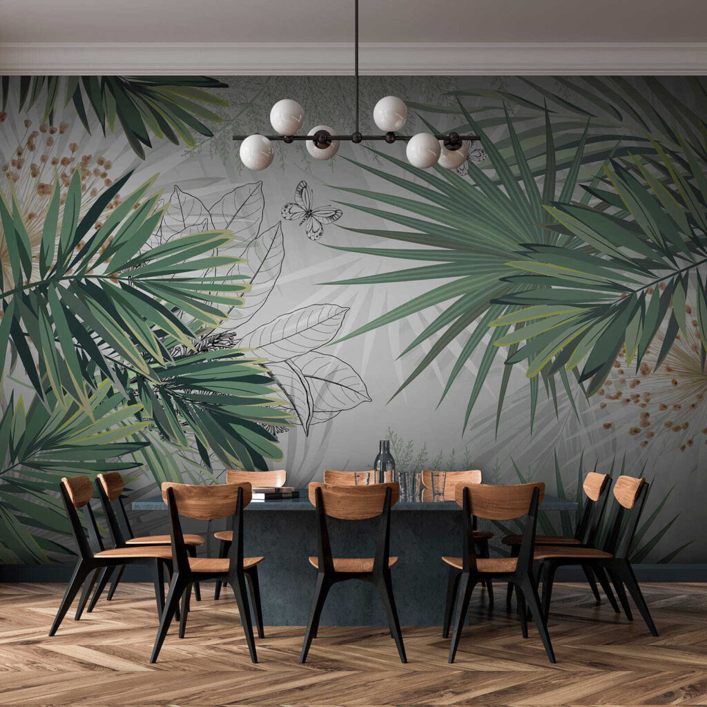 Palm fronds on white — interior 8