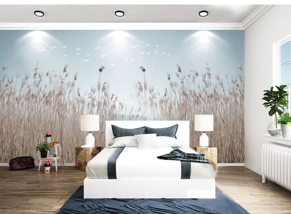 Birds above dry reeds — interior 1