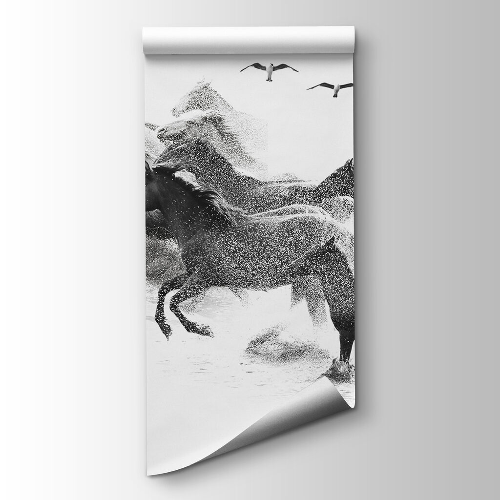 Horses in charcoal strokes — product view