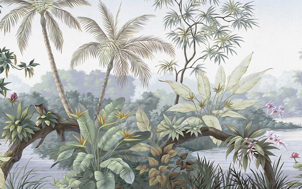 Palms in old landscape — full design