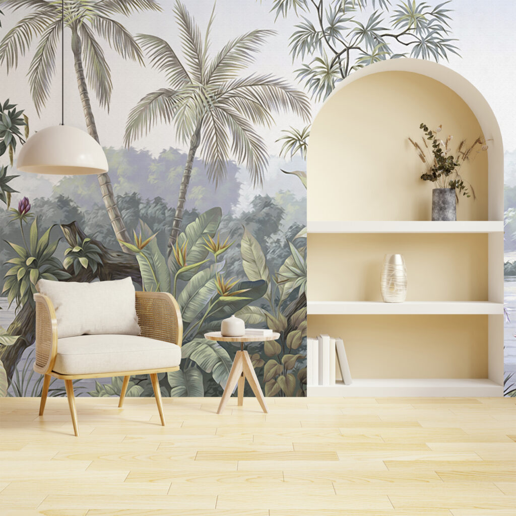 Palms in old landscape — interior 1