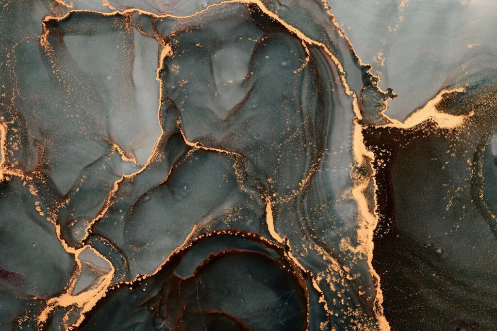 Gold cracks through grey — full design