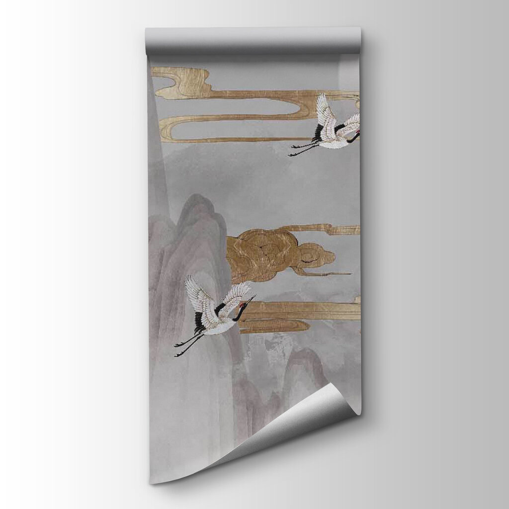 Cranes in golden clouds — product view