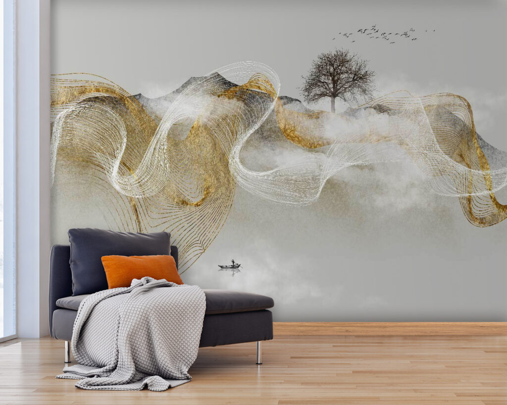 Tree between sheer ribbons — interior 4