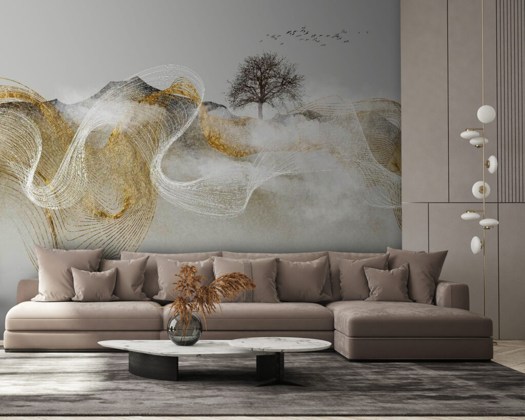 Tree between sheer ribbons — interior 5