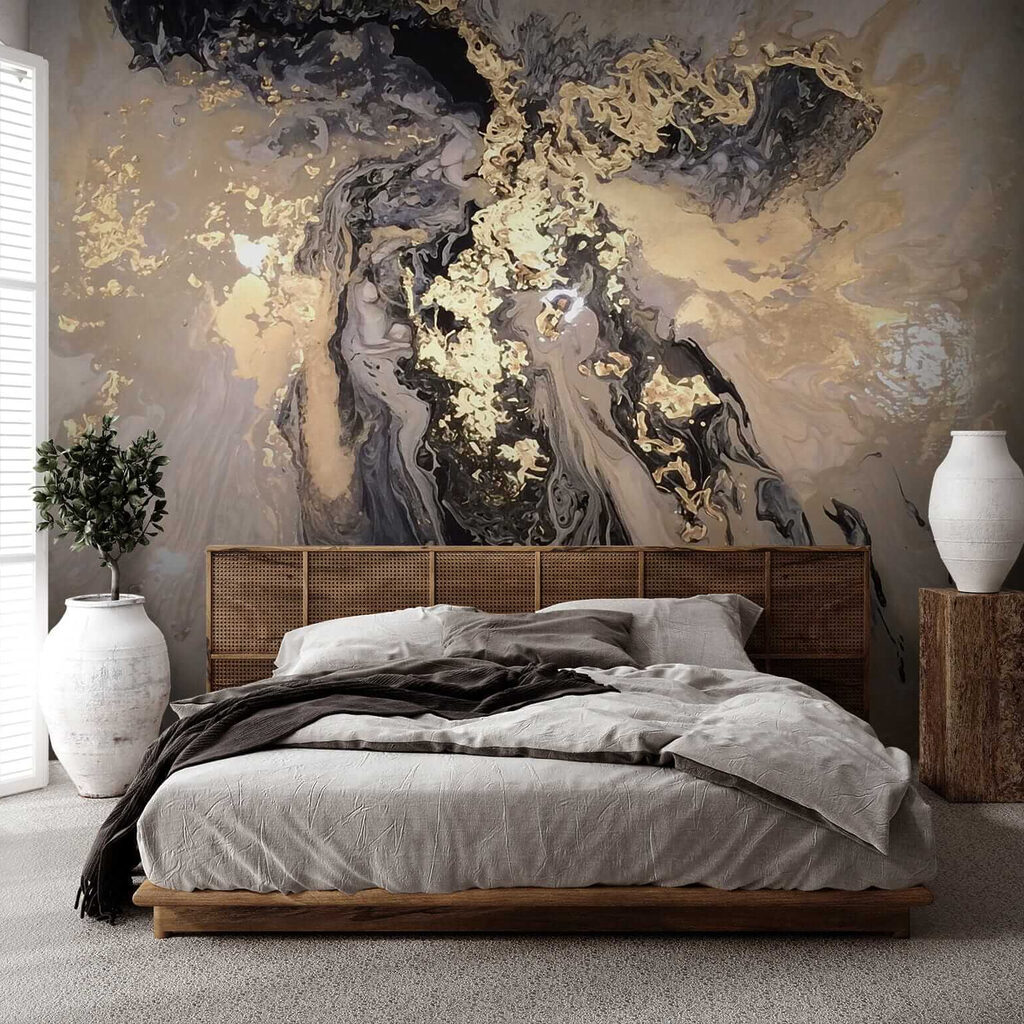 Dark paint, gold splashes — interior 9