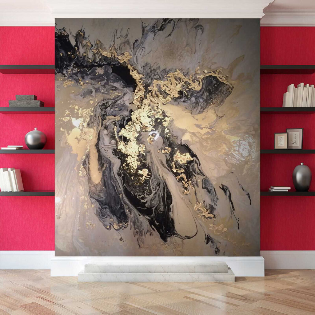 Dark paint, gold splashes — interior 6