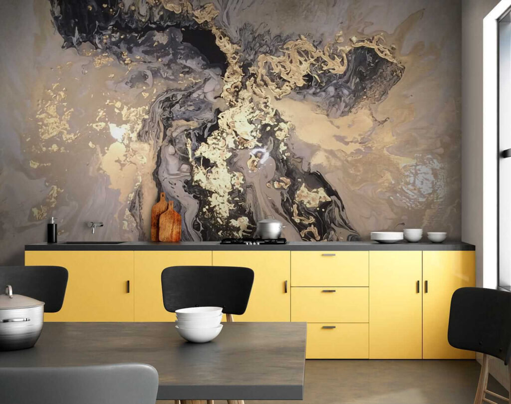 Dark paint, gold splashes — interior 7
