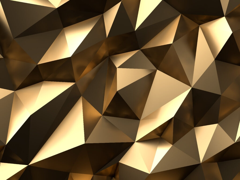 Golden facets catch light — full design