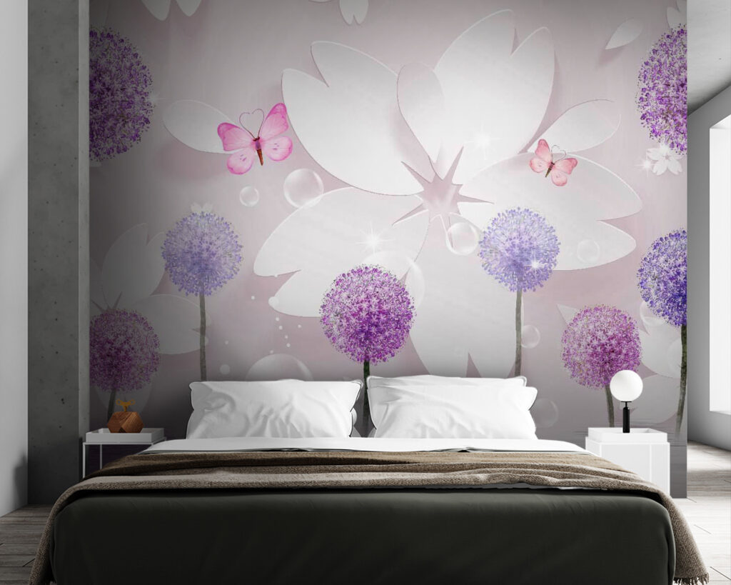 Round flowers among butterflies — interior 2