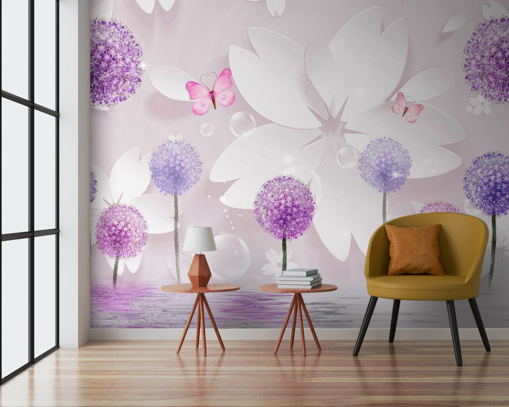 Round flowers among butterflies — interior 3