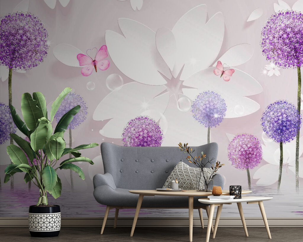 Round flowers among butterflies — interior 1