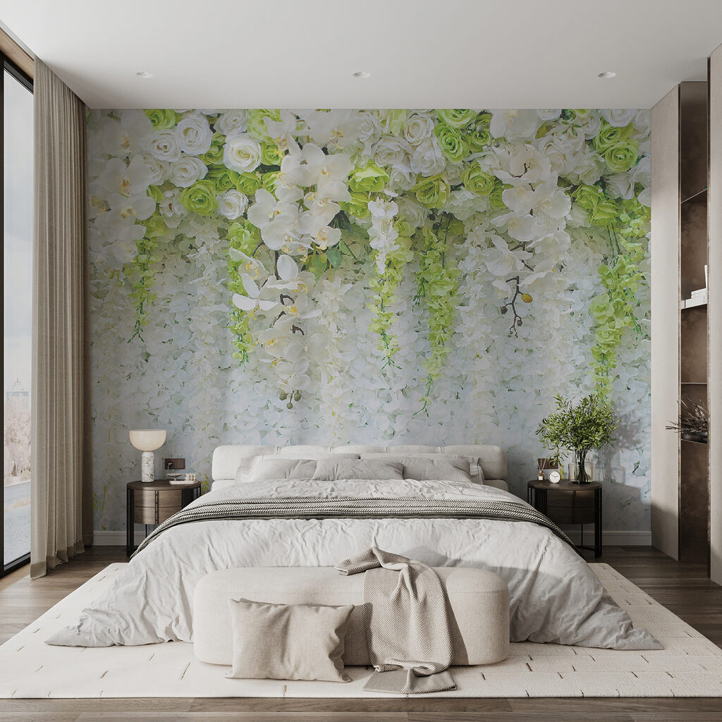 White flower clusters hanging — interior 4