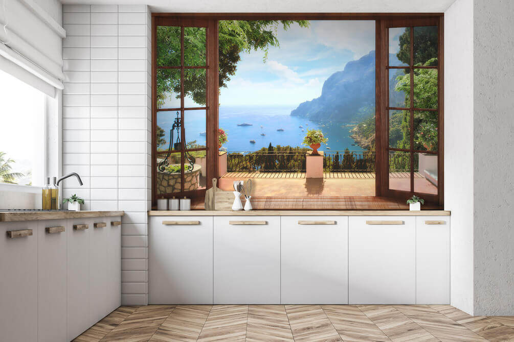 Balcony behind wooden doors — interior 2
