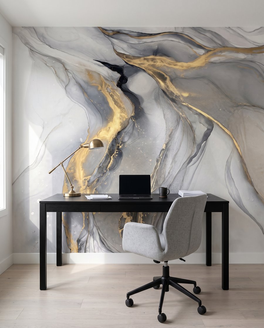 Flowing colour, gold veins — interior 6