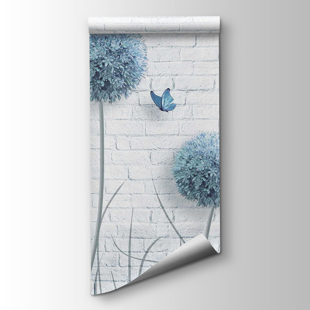 Blue flowers on brick — product view