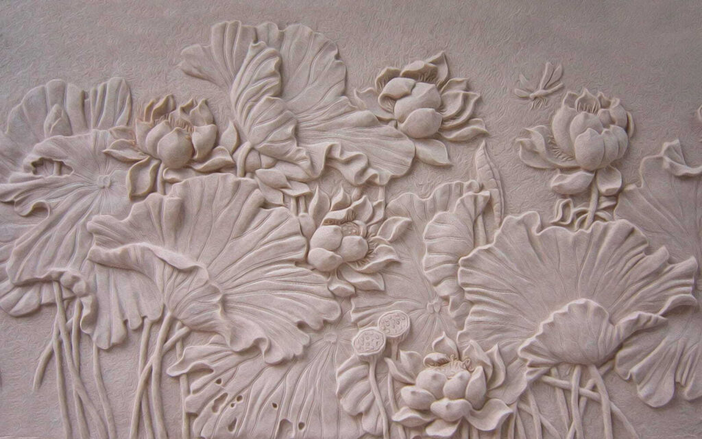 Flowers in pale relief — full design