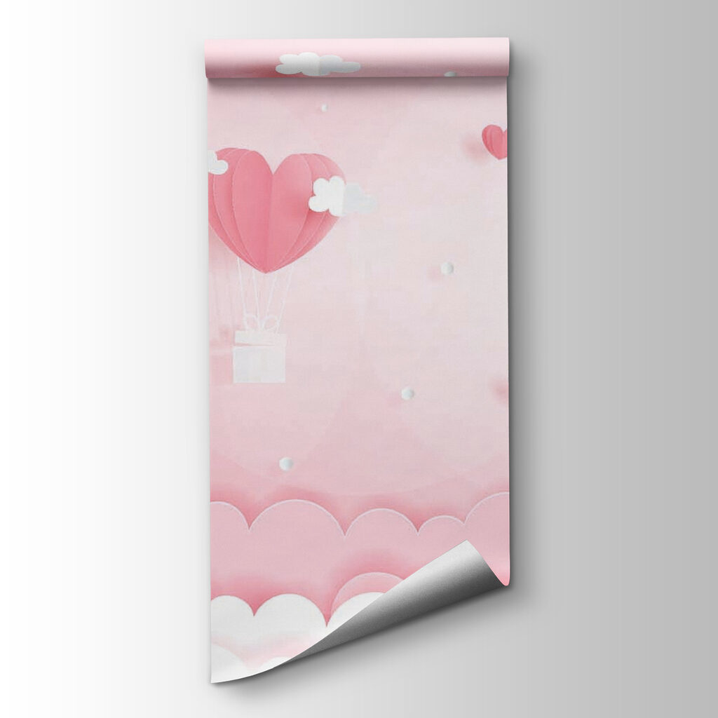 Heart balloons, pink clouds — product view