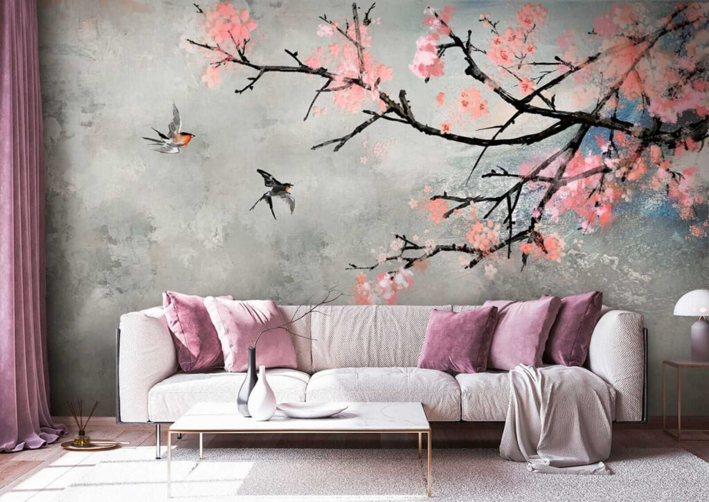 Birds beside blossom — interior 7