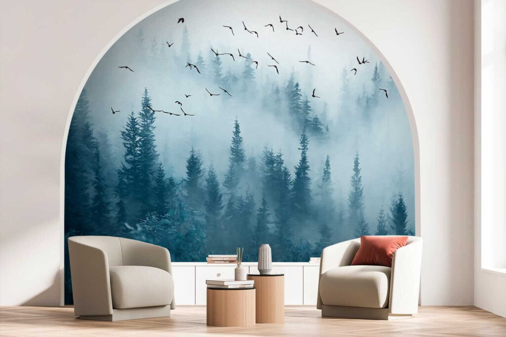 Birds over blue mist — interior 7