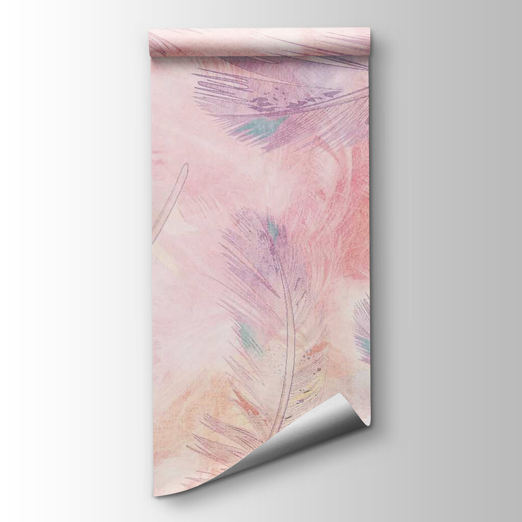Pink feathers on paint — product view