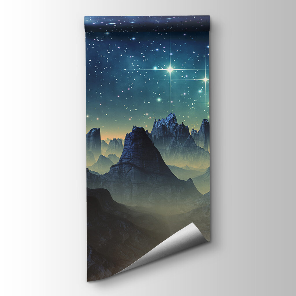 Stars above jagged ridges — product view