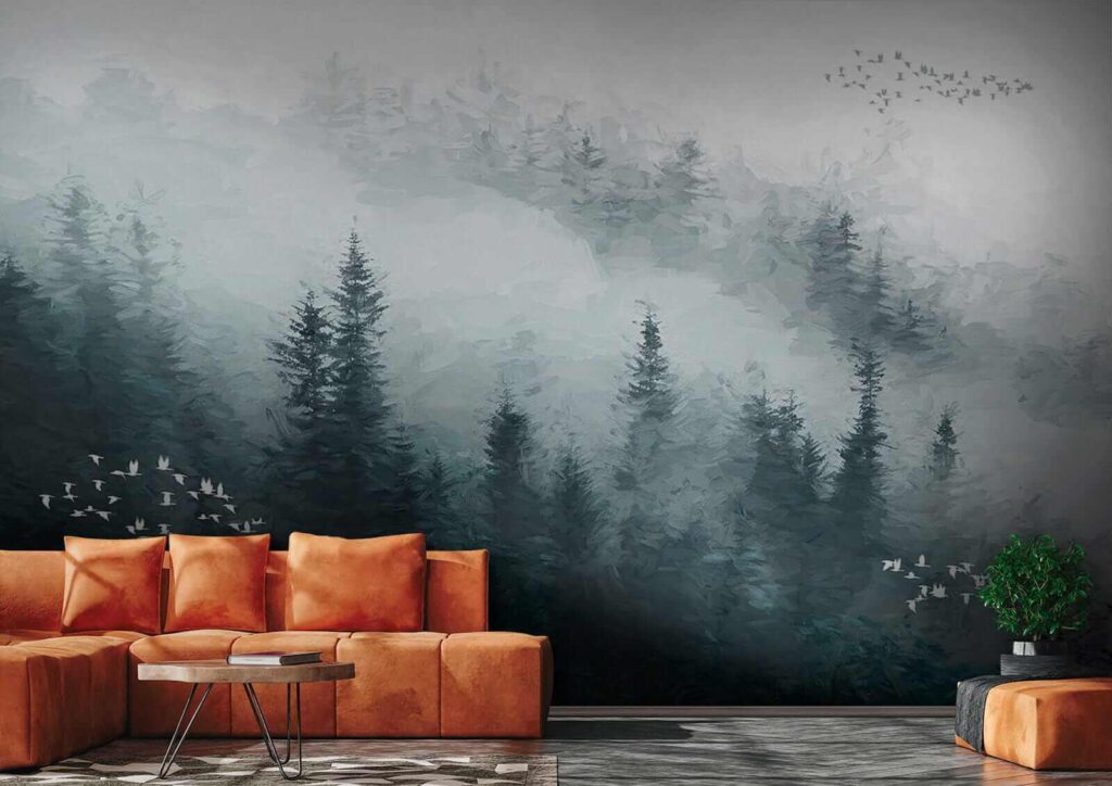 Birds among misty pines — interior 7