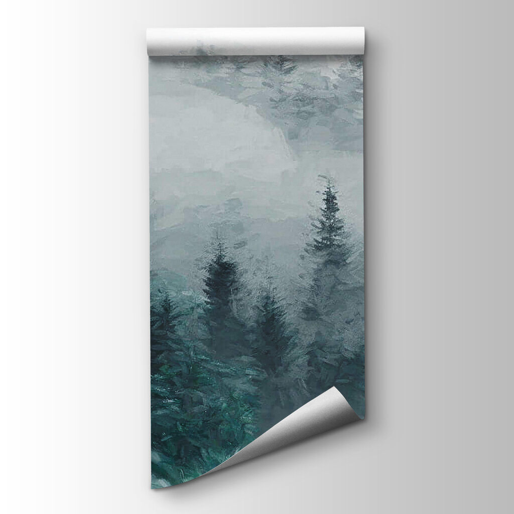 Birds among misty pines — product view