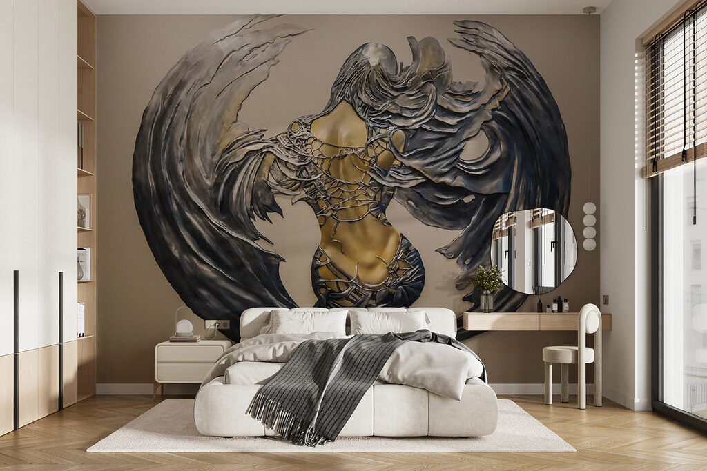 Winged figure in ornament — interior 7