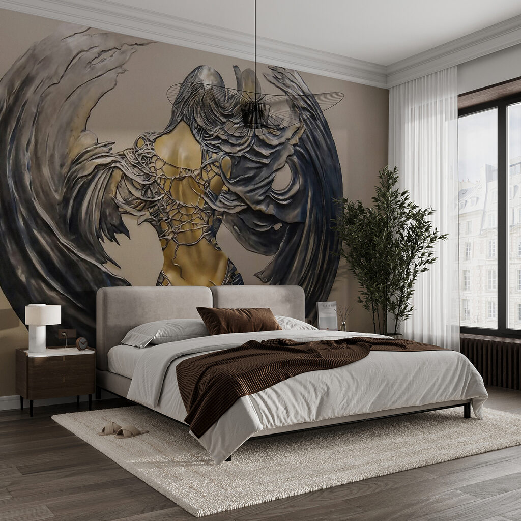 Winged figure in ornament — interior 8