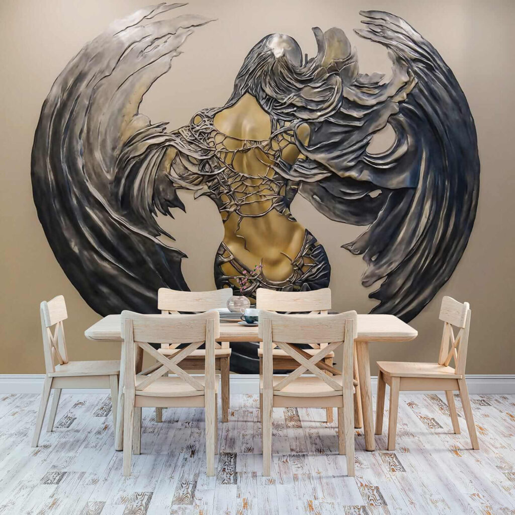 Winged figure in ornament — interior 5
