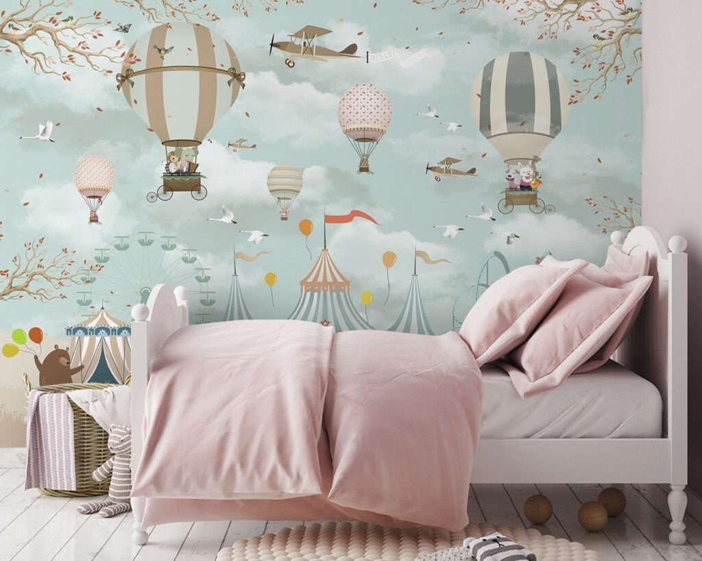Balloons above circus animals — interior 1