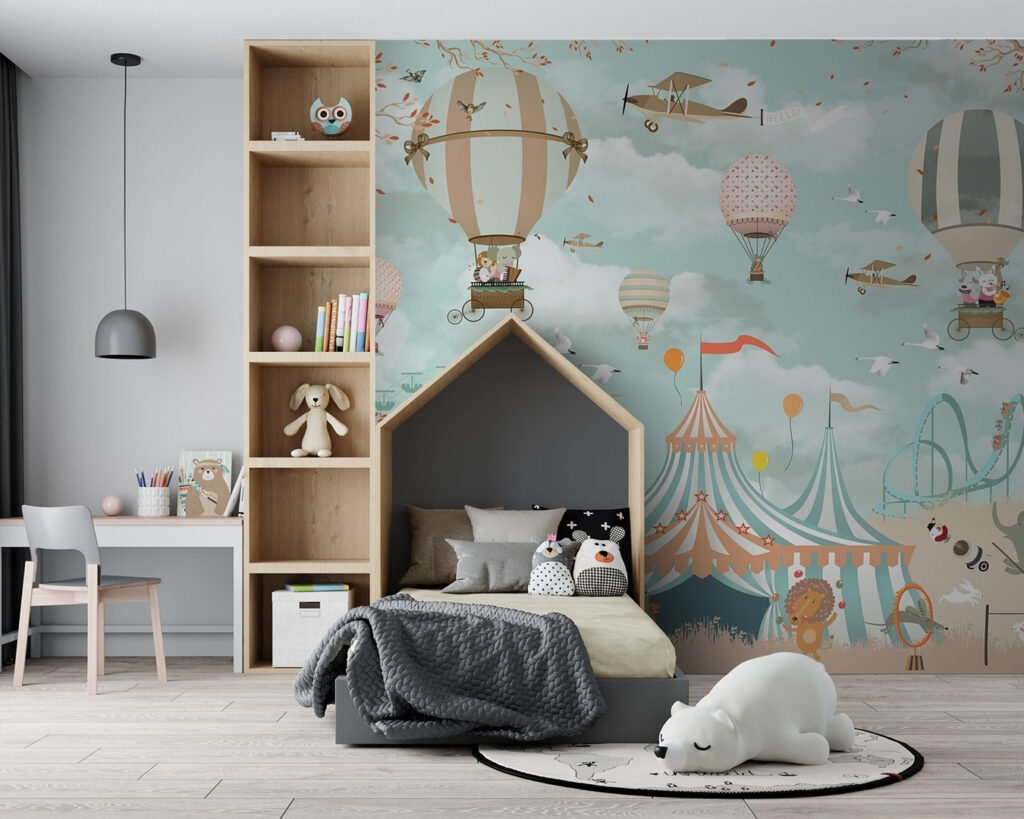 Balloons above circus animals — interior 4