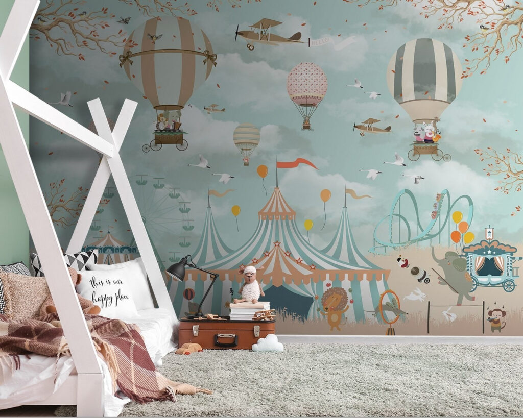 Balloons above circus animals — interior 5