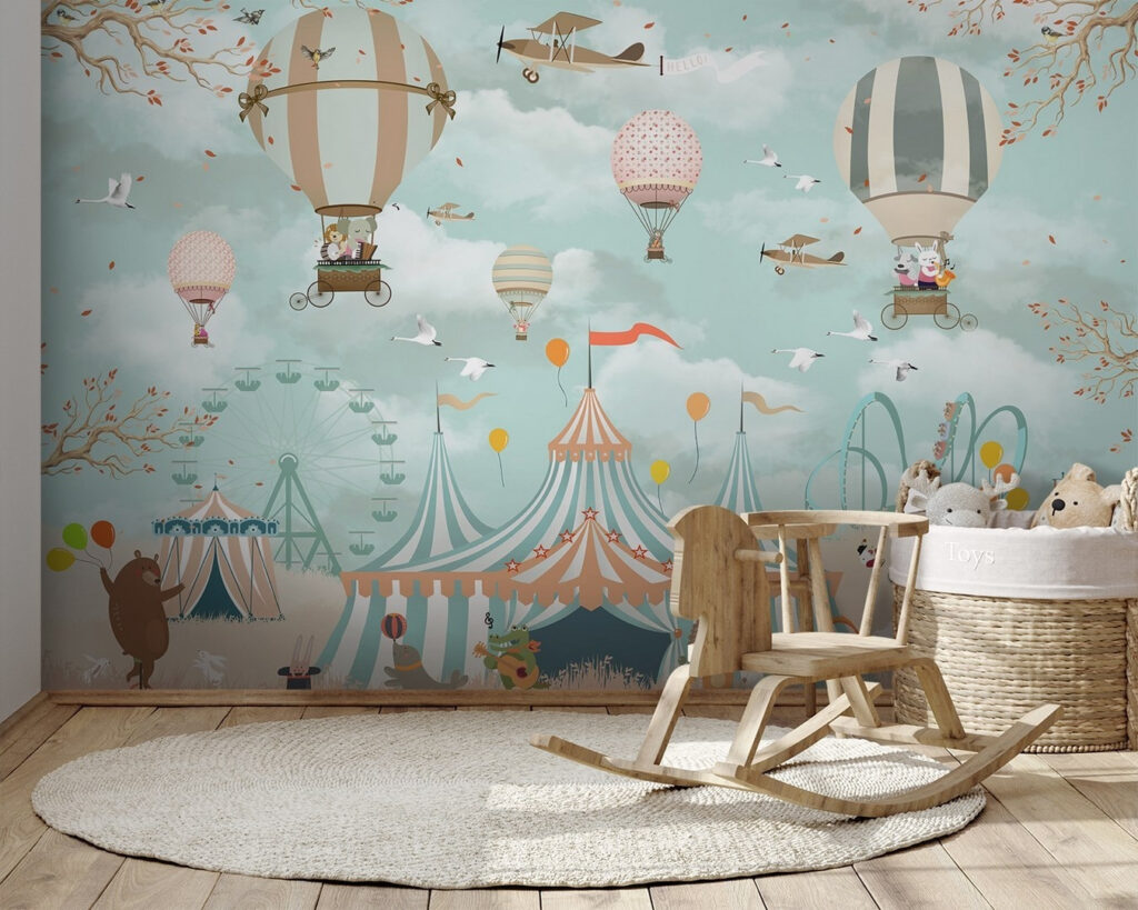 Balloons above circus animals — interior 9