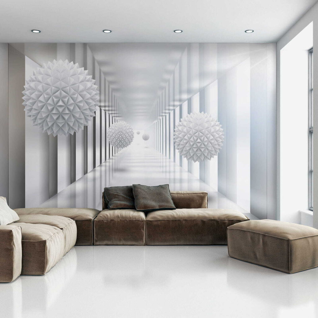 Faceted balls in colonnade — interior 7