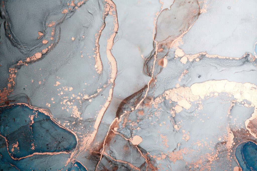 Copper veins in grey — full design
