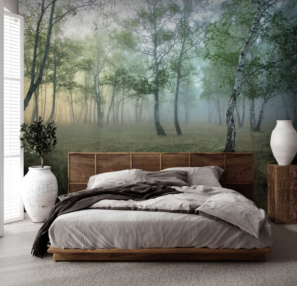 Birch wood in mist — interior 2