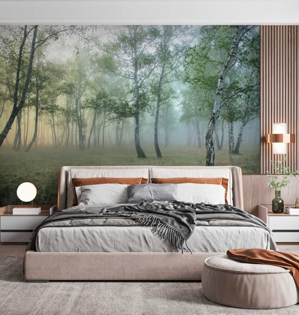 Birch wood in mist — interior 4