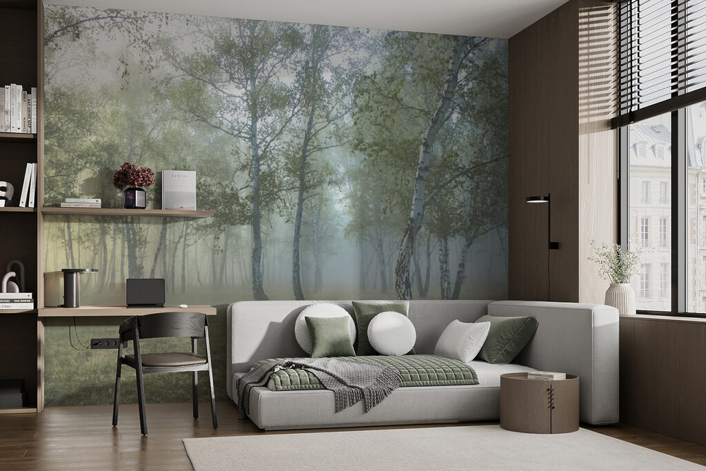 Birch wood in mist — interior 9