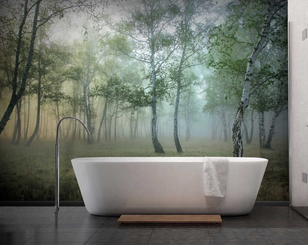 Birch wood in mist — interior 8