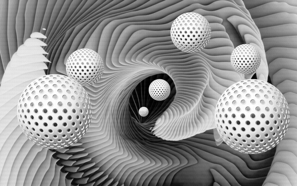 Perforated balls between ribs — full design