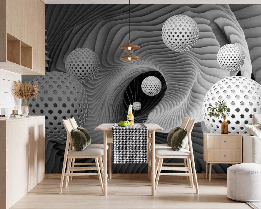 Perforated balls between ribs — interior 1