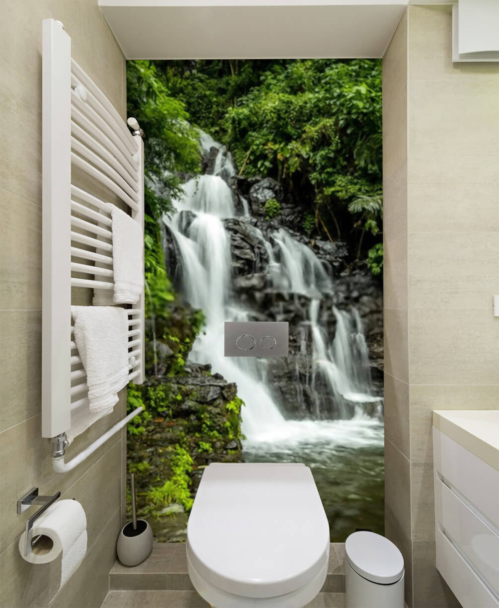 Waterfall above still pool — interior 1
