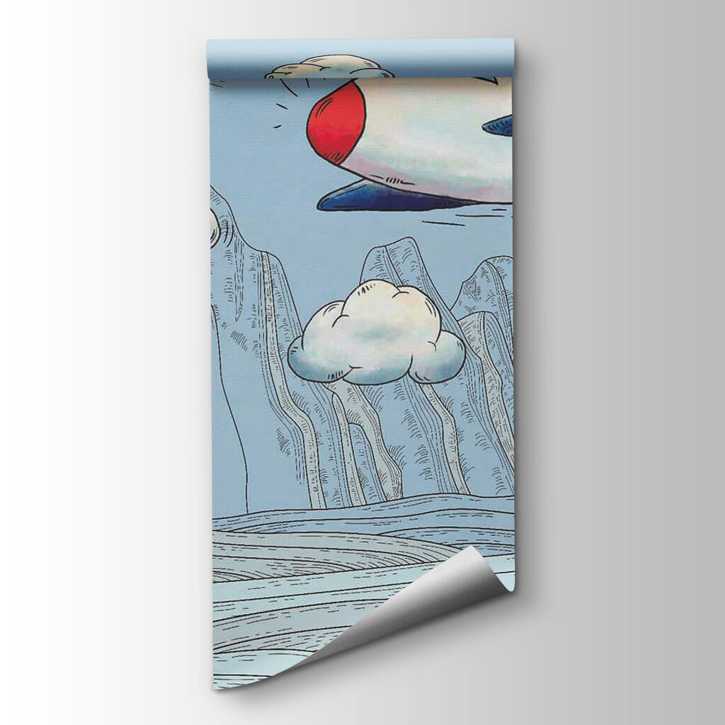 Drawn planes above mountains — product view