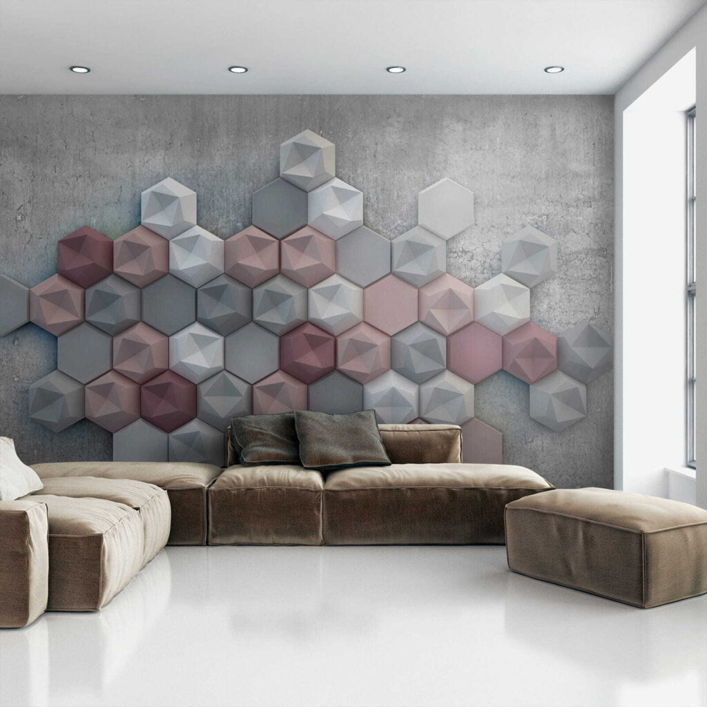 Hexagon blocks in grey — interior 4