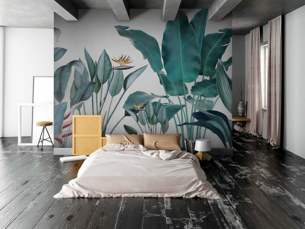 Tropical leaves on white — interior 2